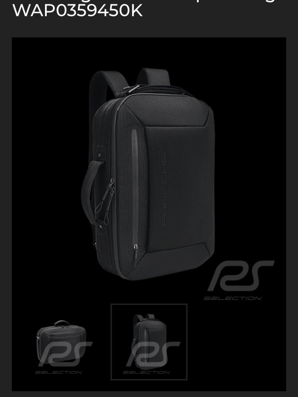 Porsche Design Black Briefcase with Detachable Front Pouch - Picture 4 of 5